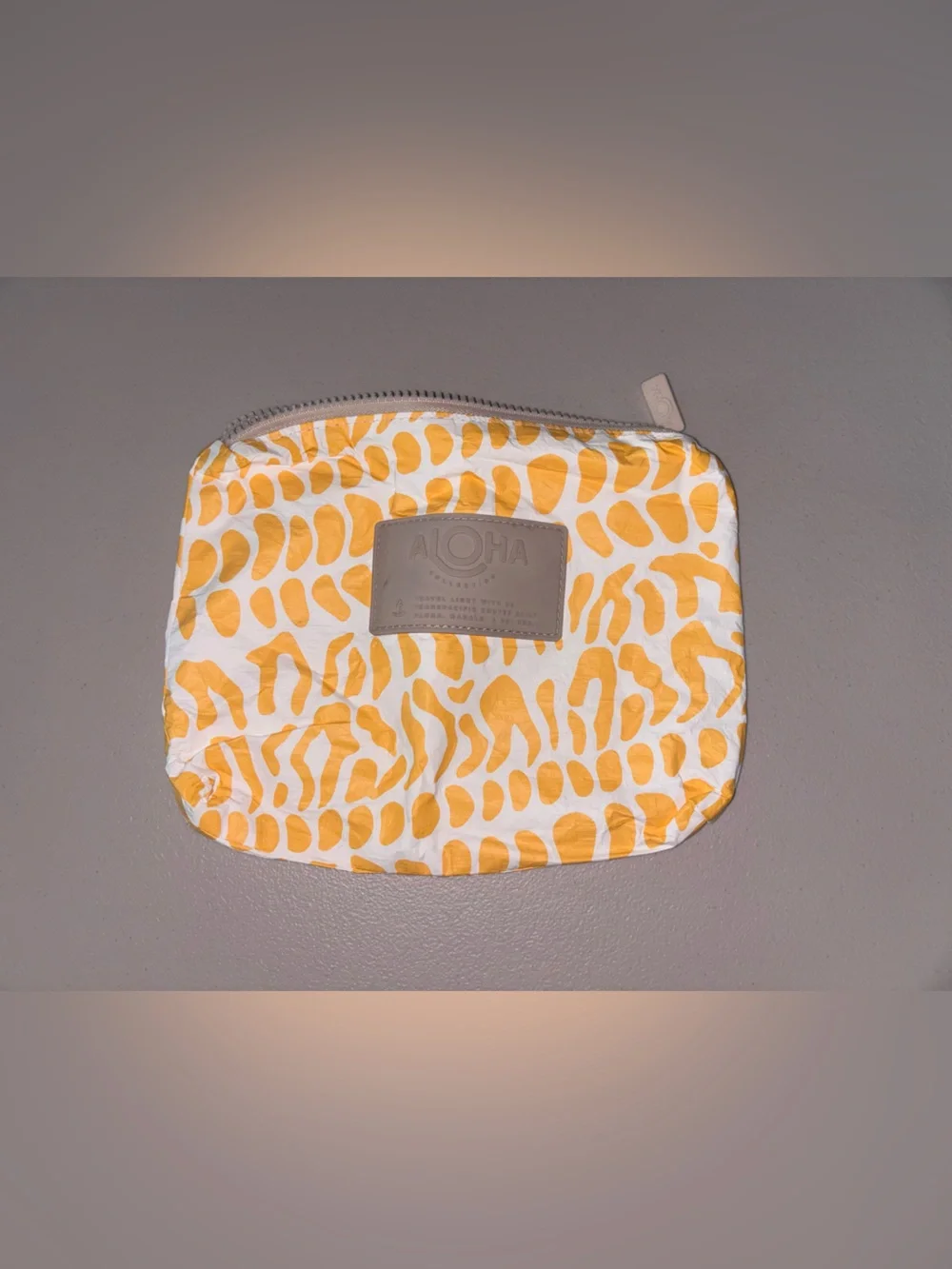 ALOHAS Yellow and White Patterned Pouch